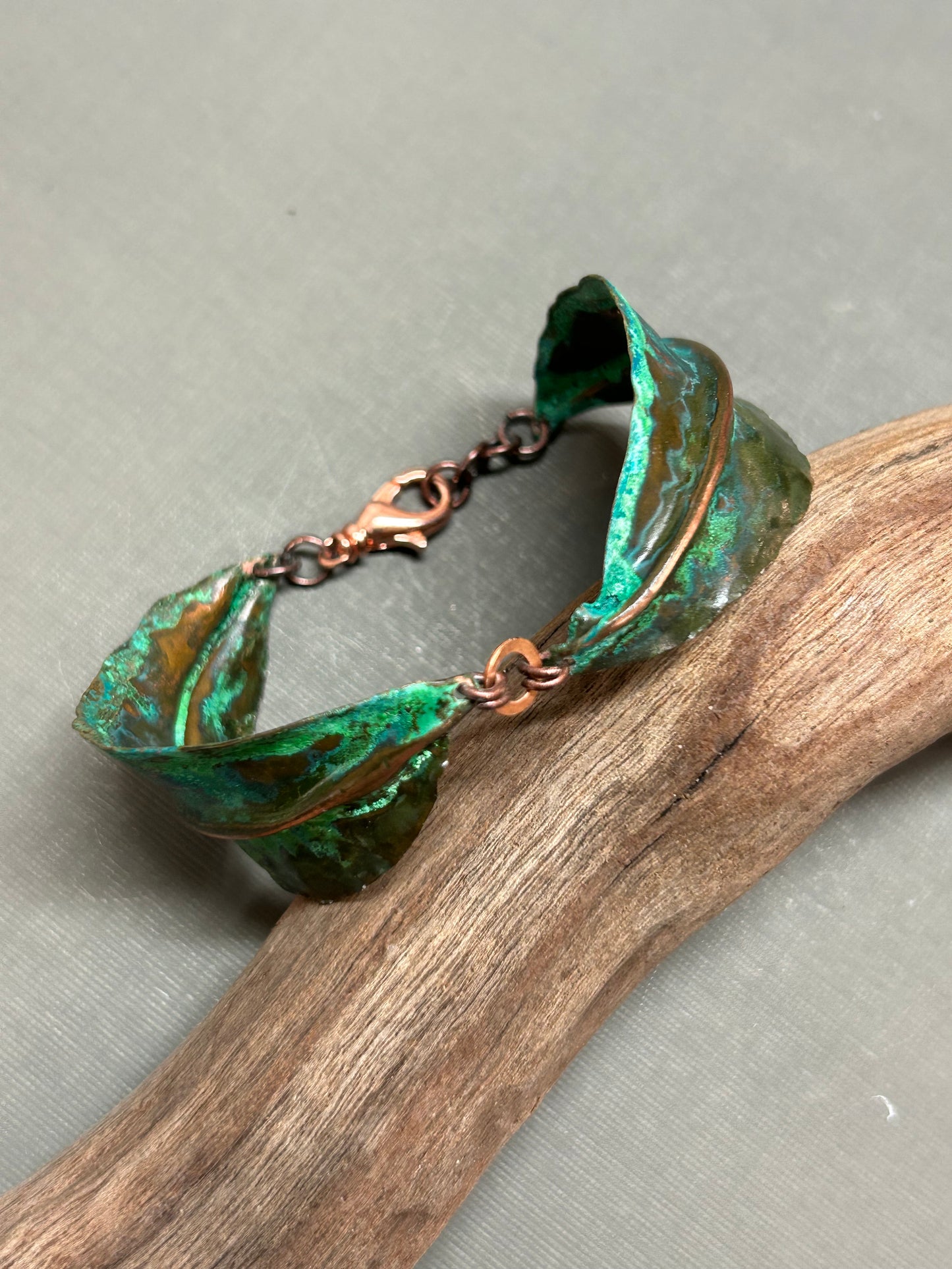2 leaves turquoise bracelet