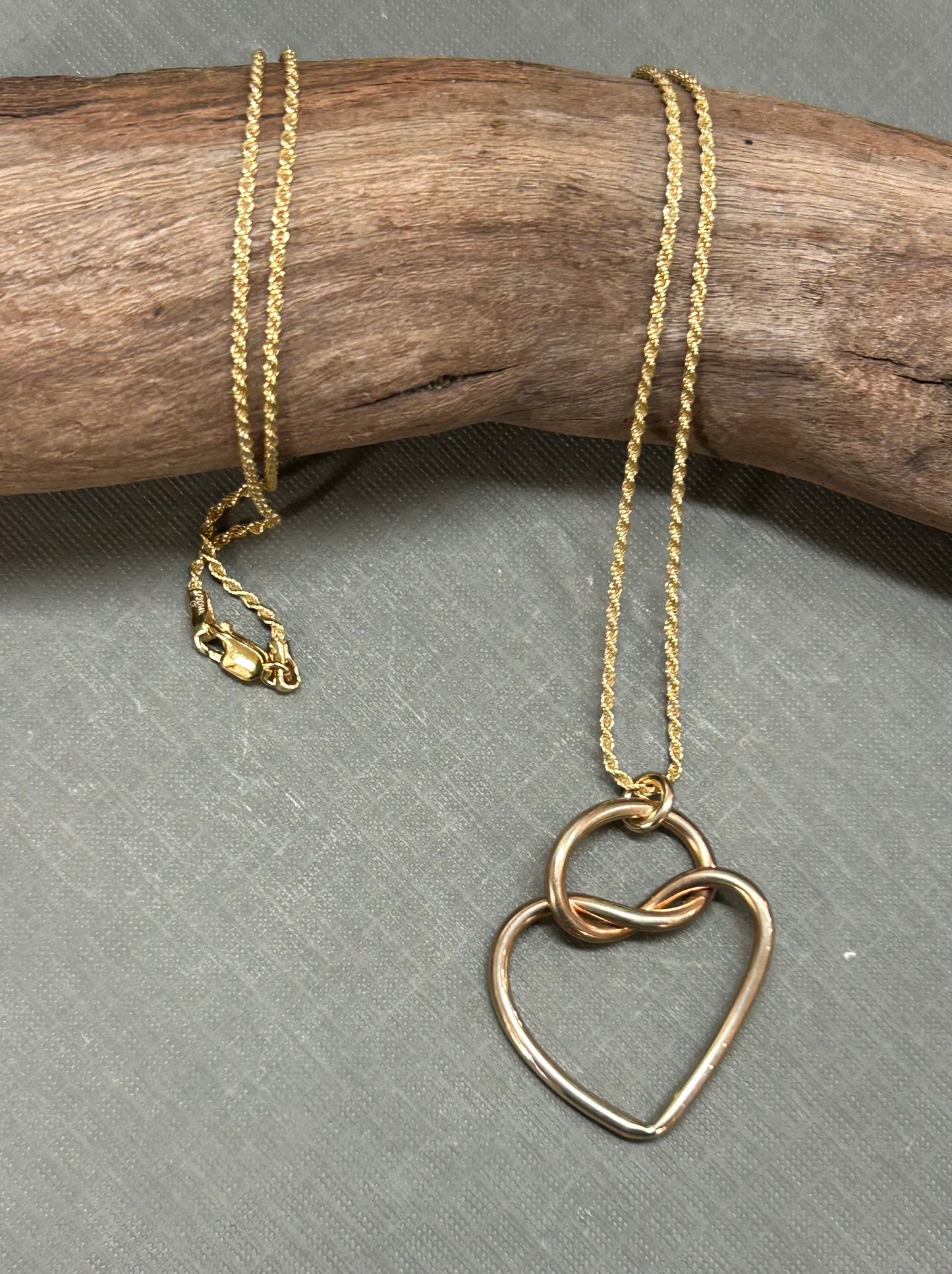 Heart and knot necklace