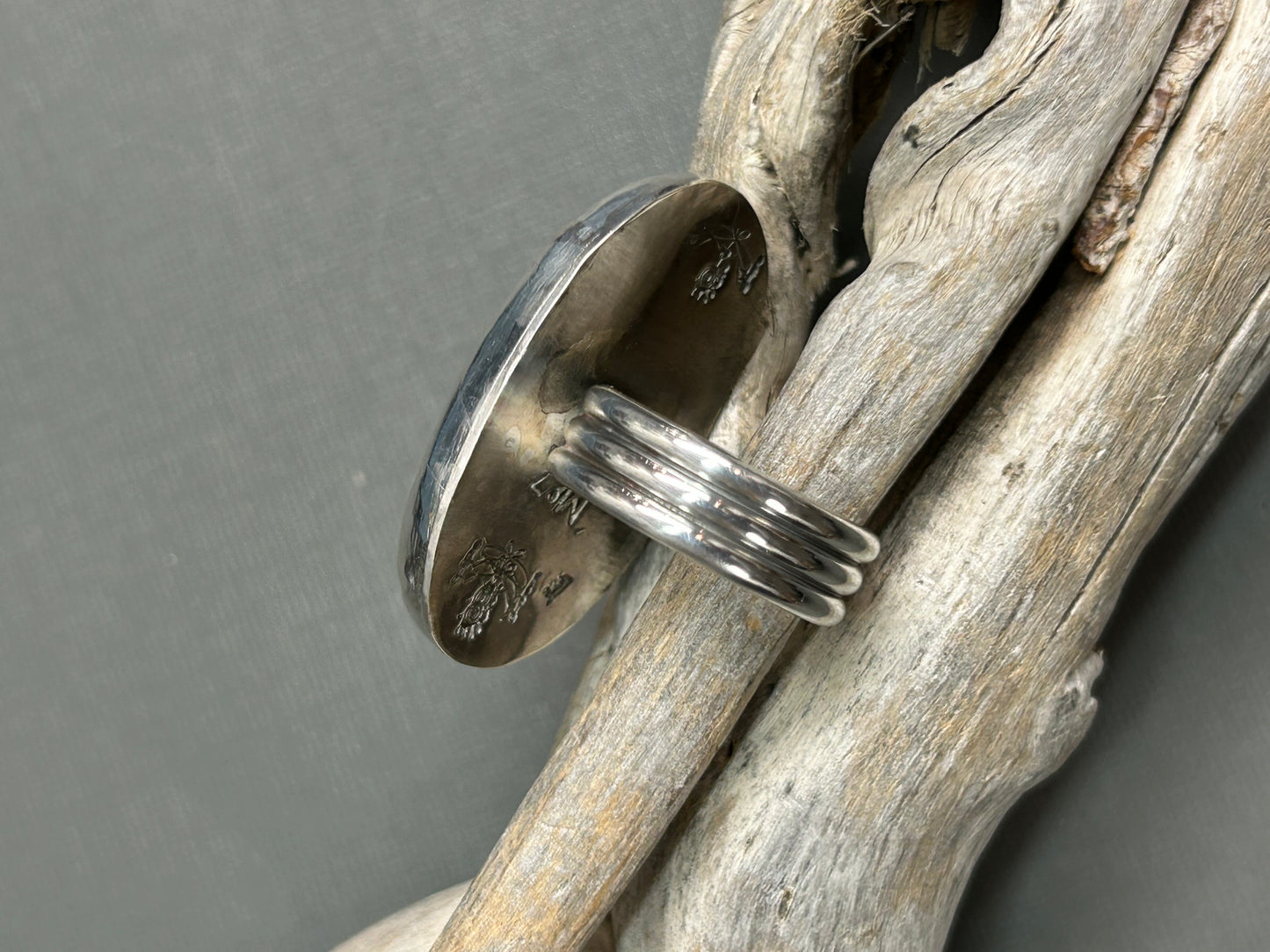 Black and white ring