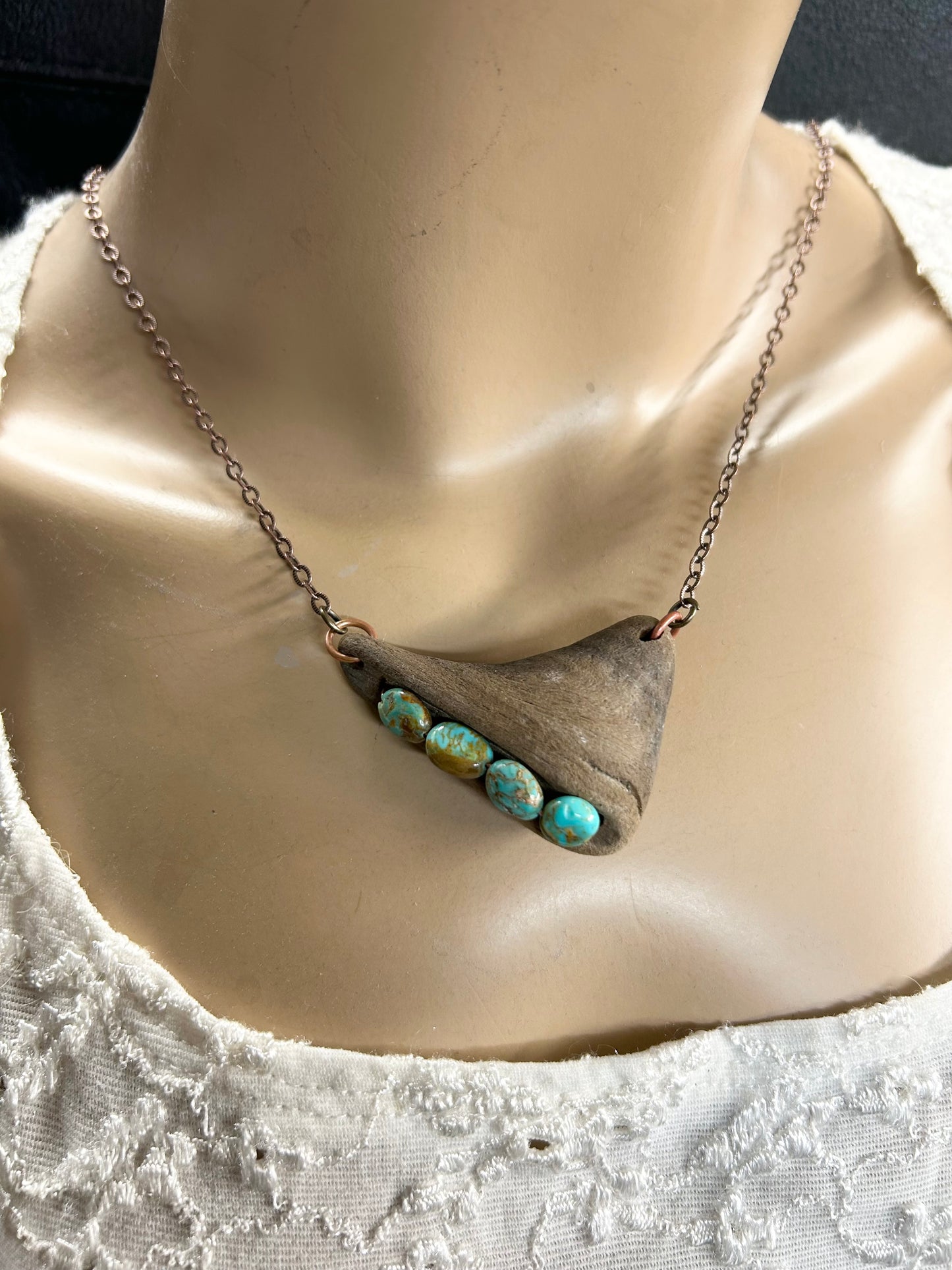Driftwood and Turquoise necklace
