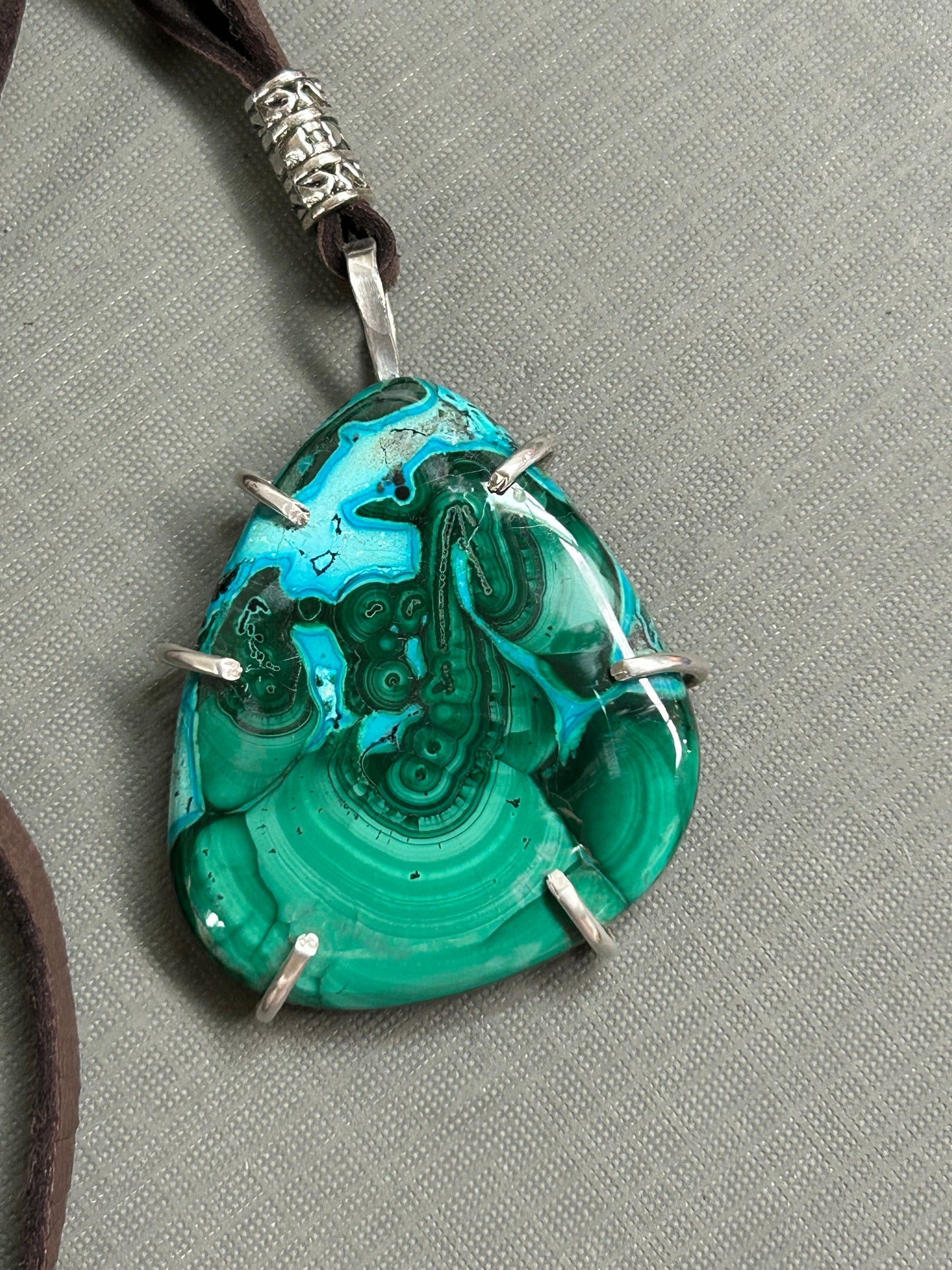 Chrysocolla necklace green and blue