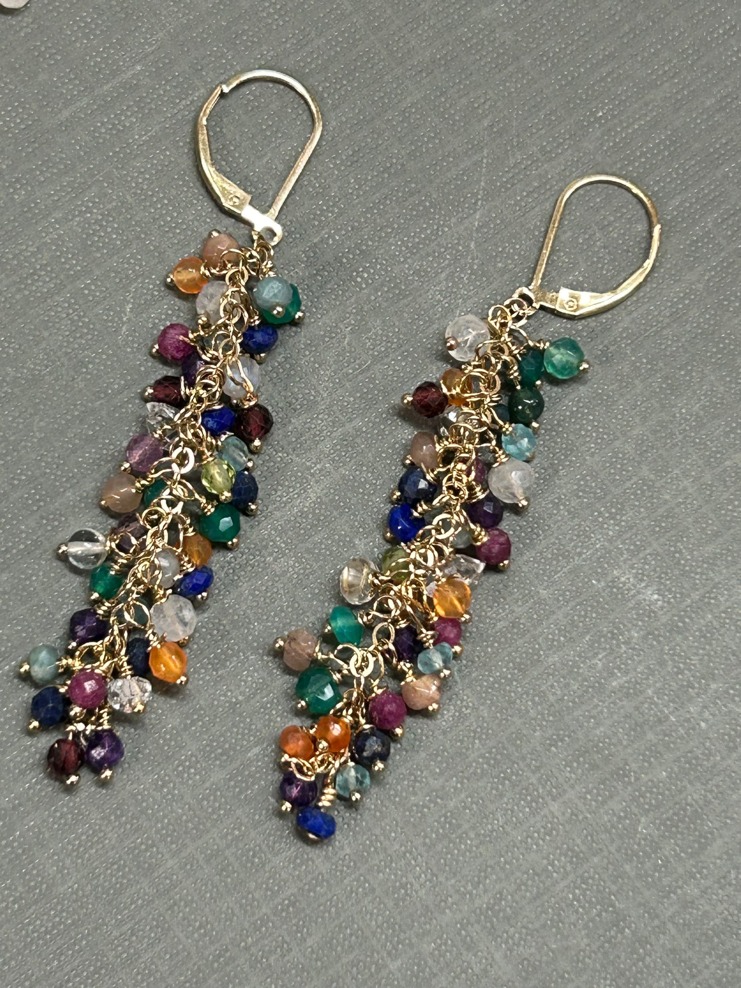 Cluster of gemstones-earrings