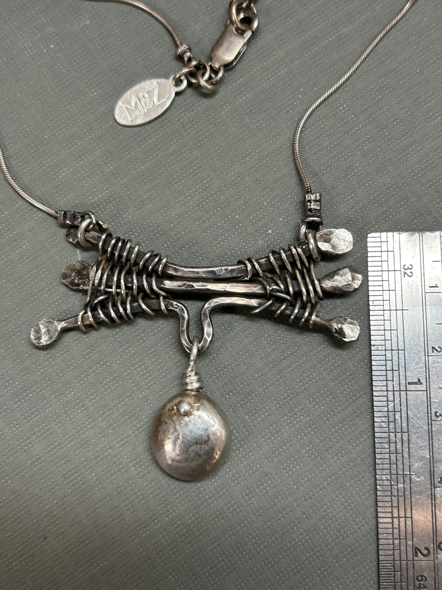 Weaved silver necklace- branches