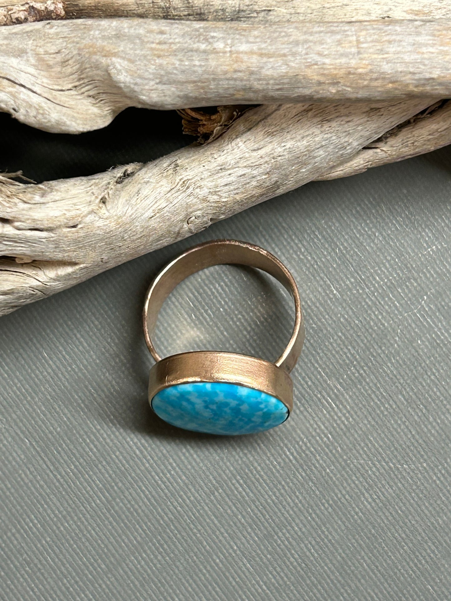 Blue Turquoise gold ring