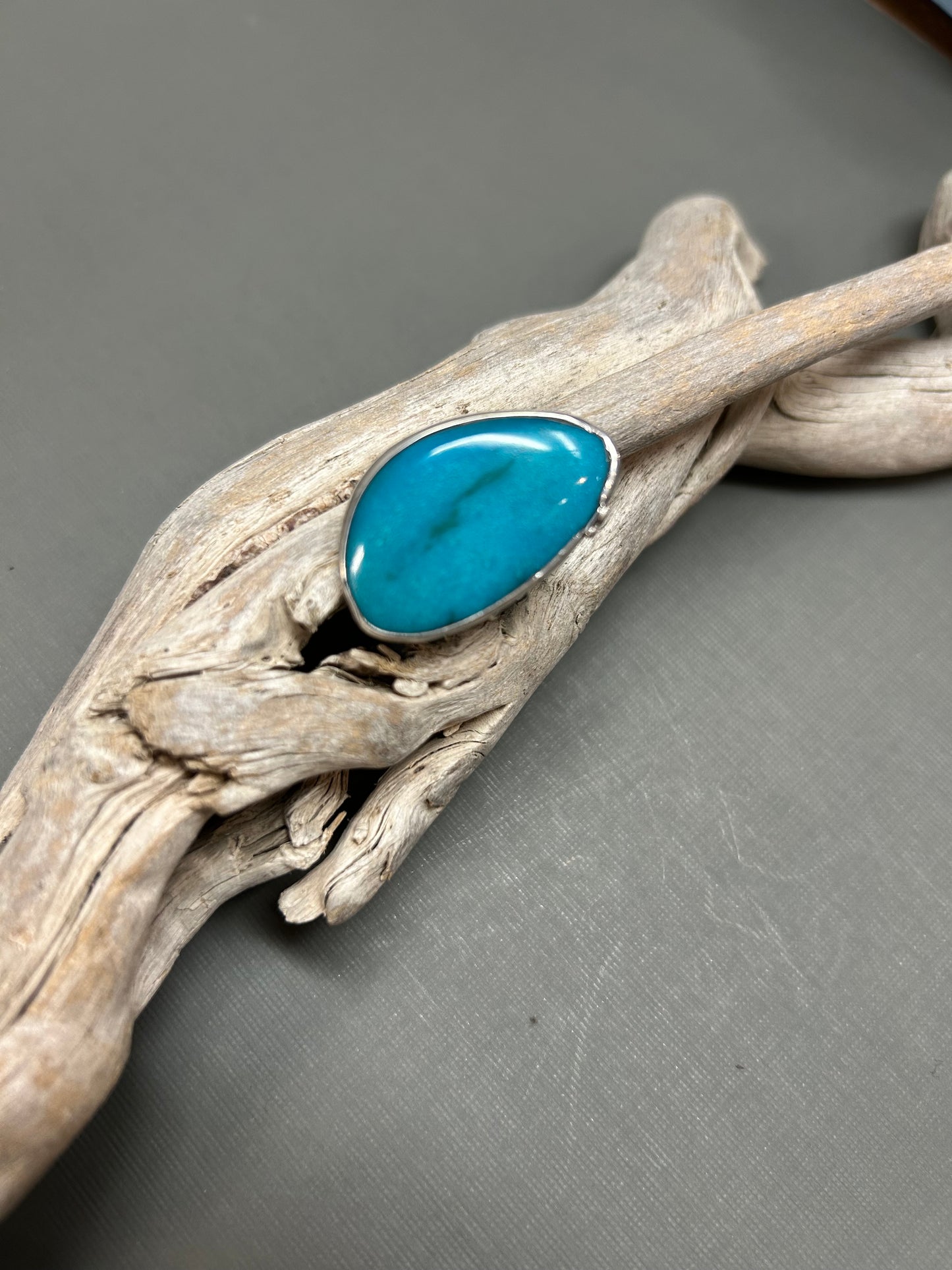 Blue Turquoise and heart ring
