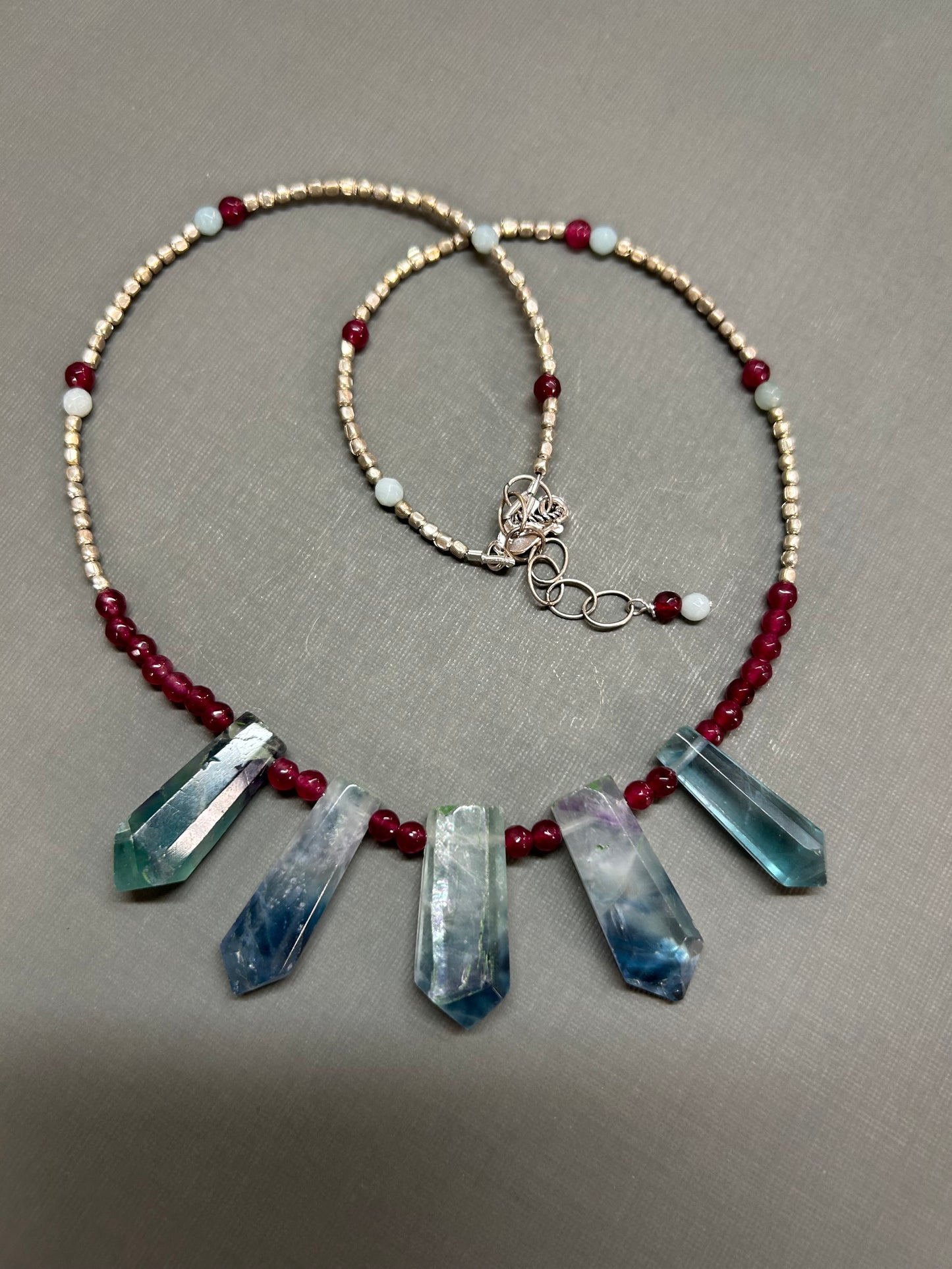 Fluorite and Ruby necklace