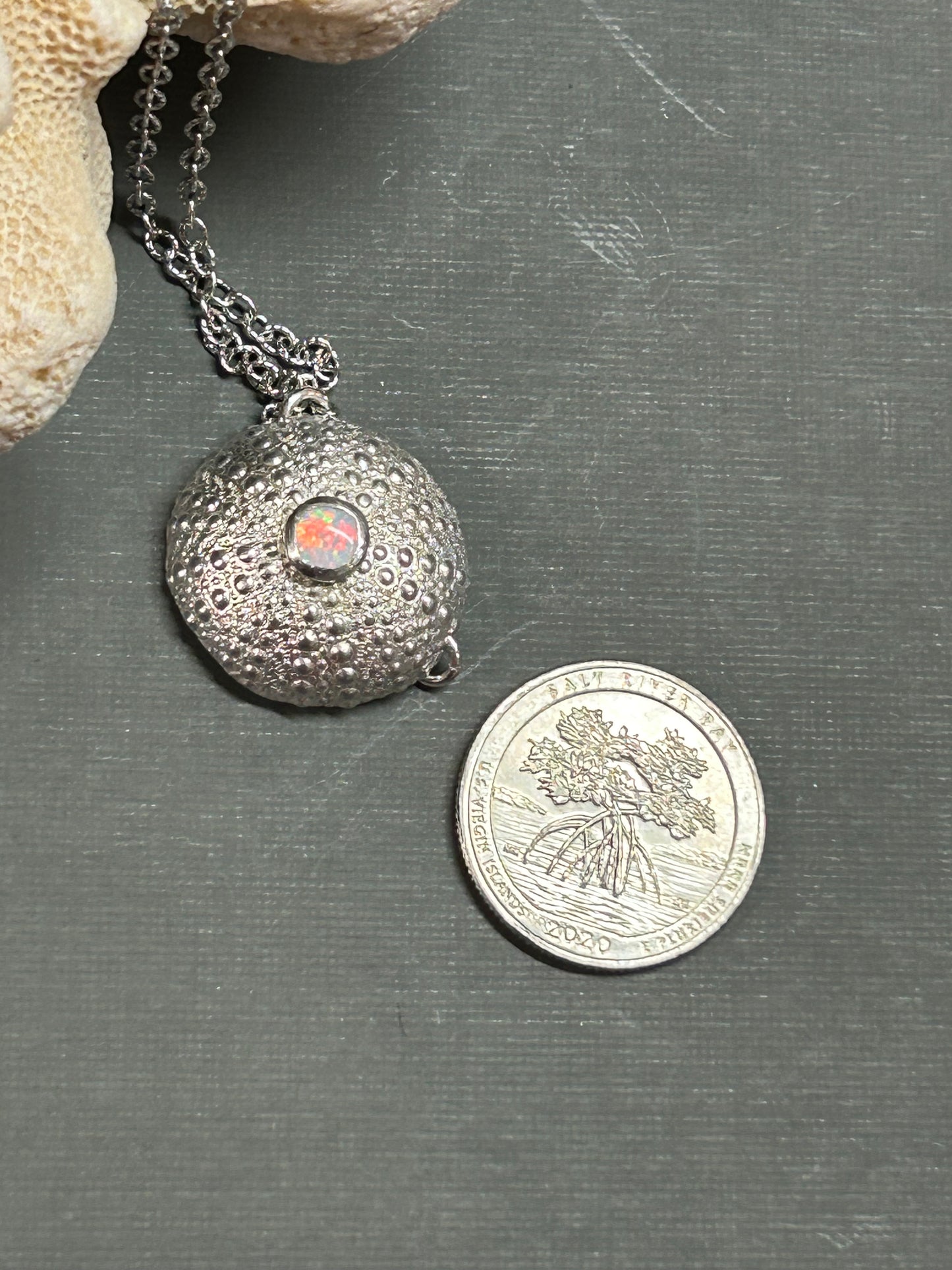Sea Urchin and Opal necklace