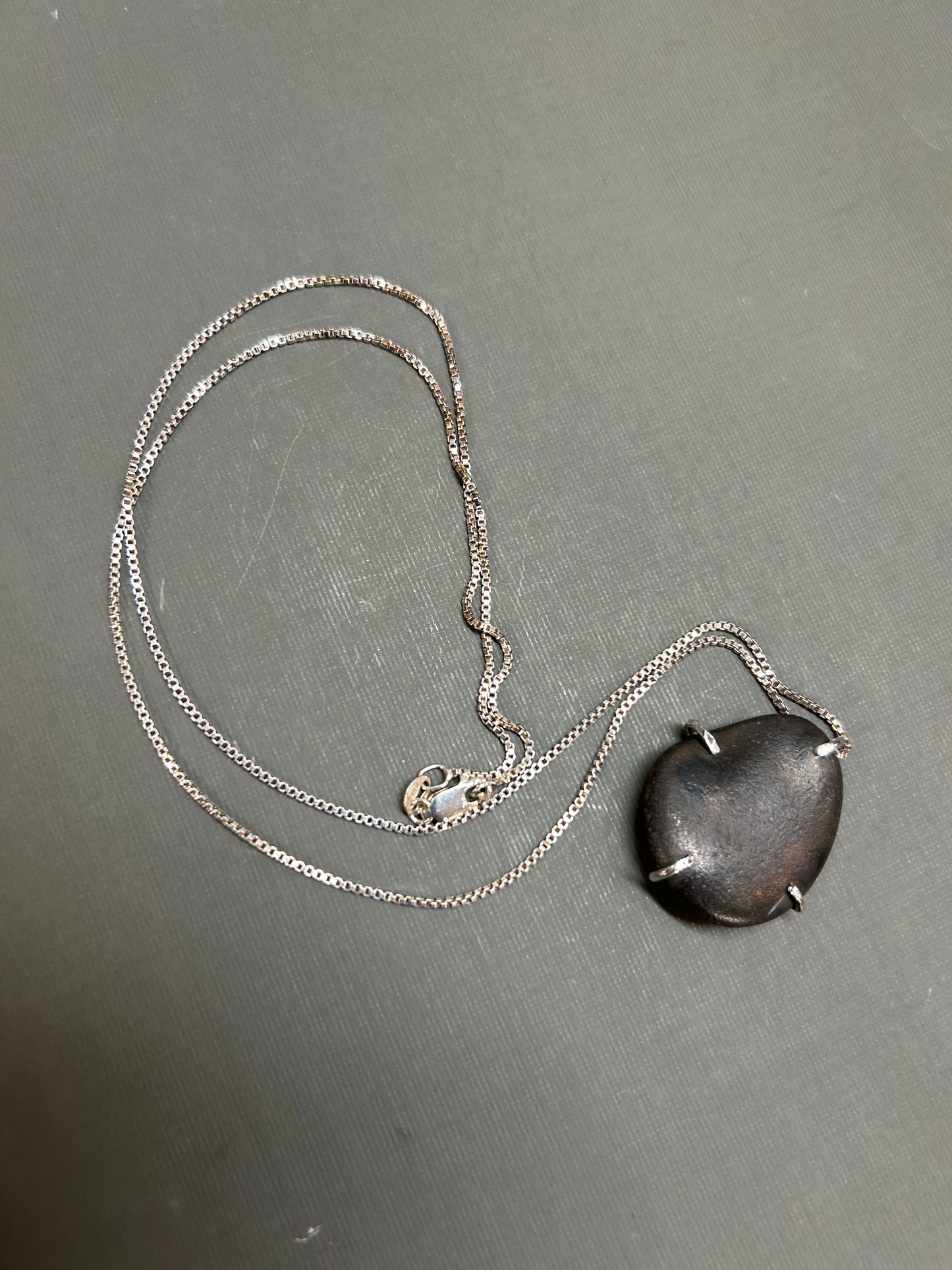 Black beach stone necklace.