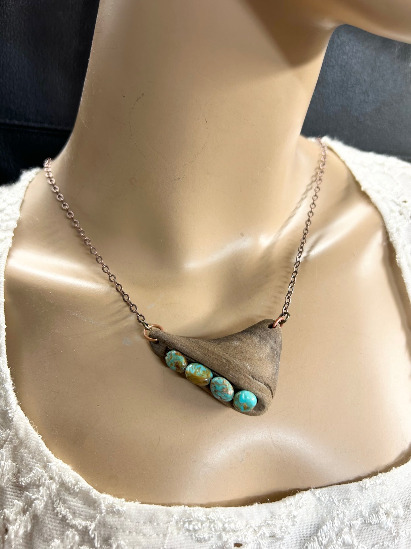 Driftwood and Turquoise necklace