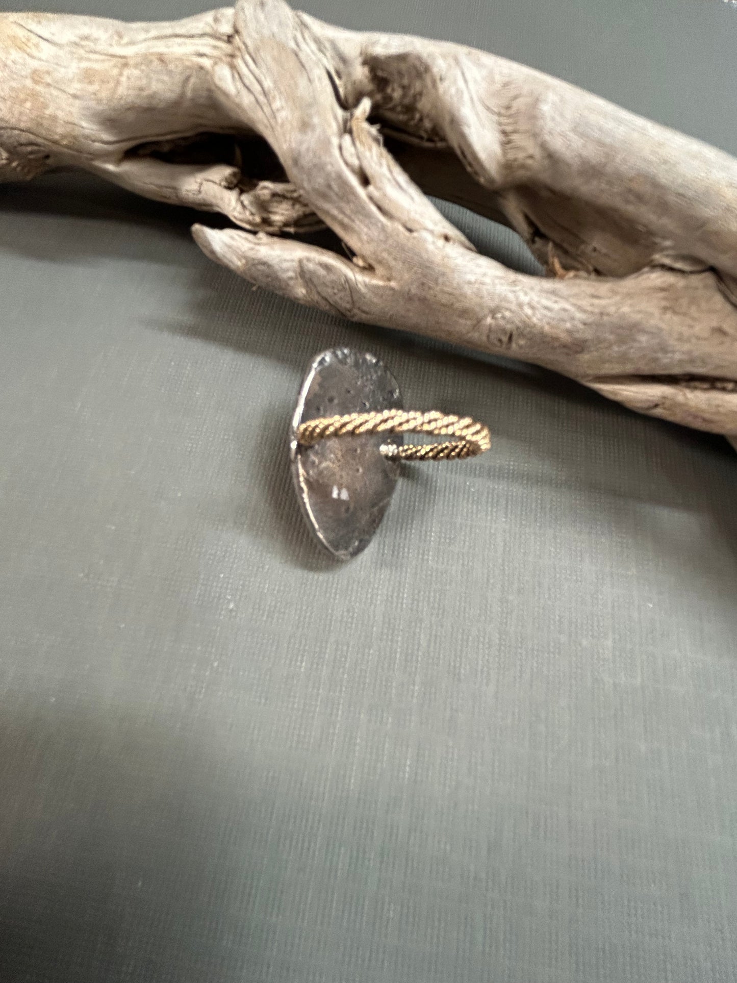 Rainbow Moonstone teardrop ring