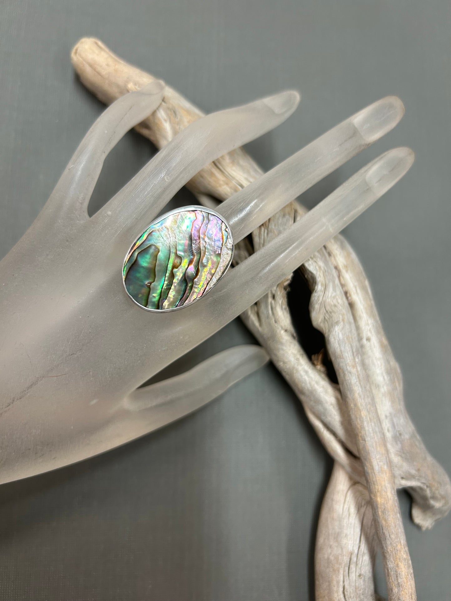 Abalone shell ring