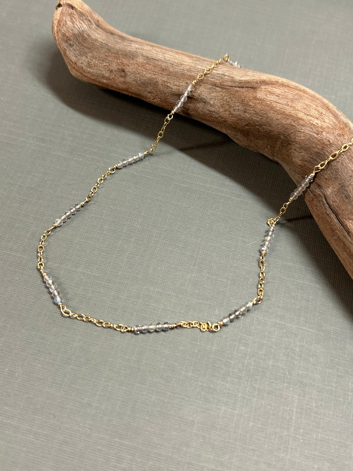 Labradorite gold bracelet/ necklace