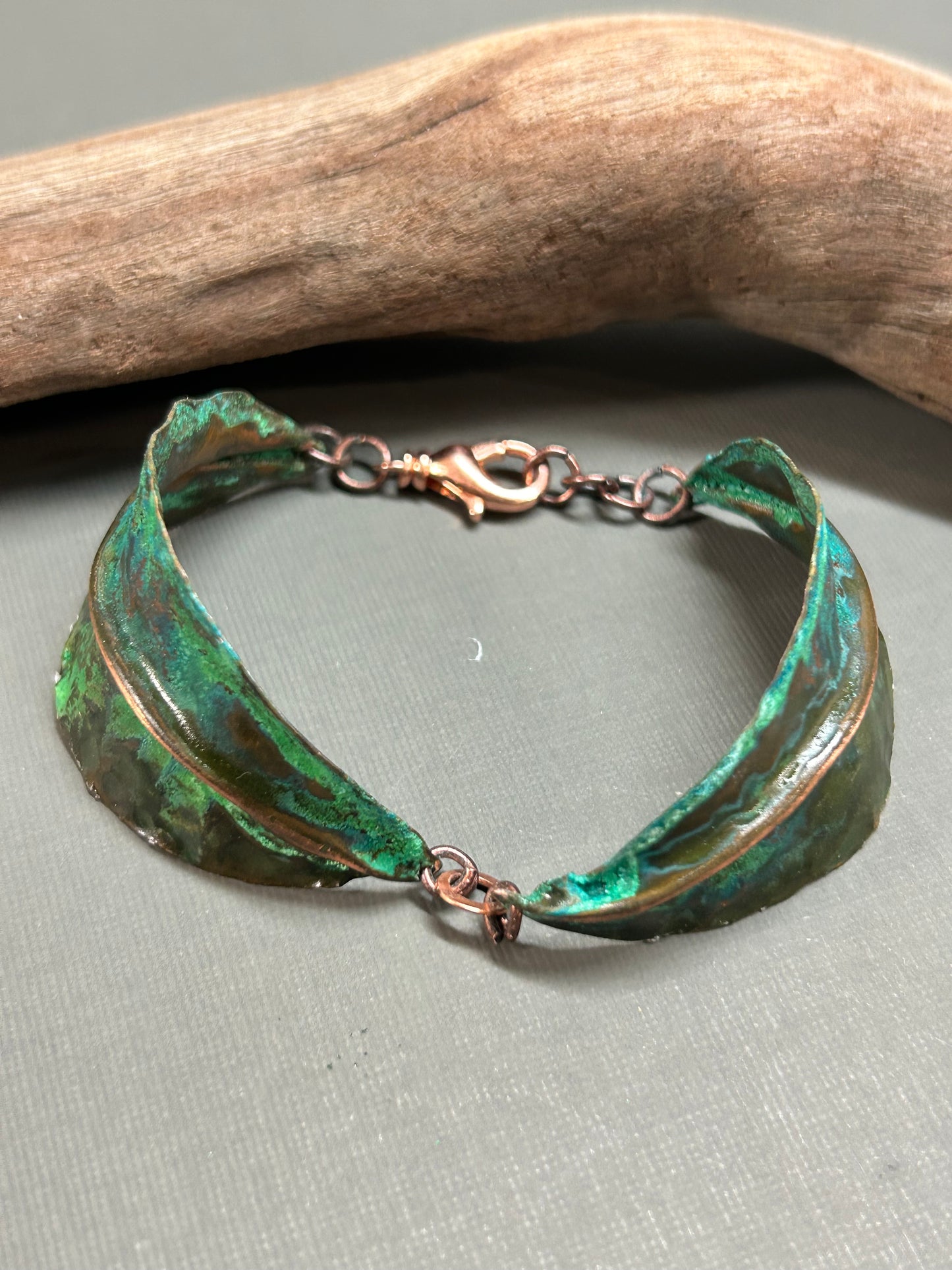 2 leaves turquoise bracelet