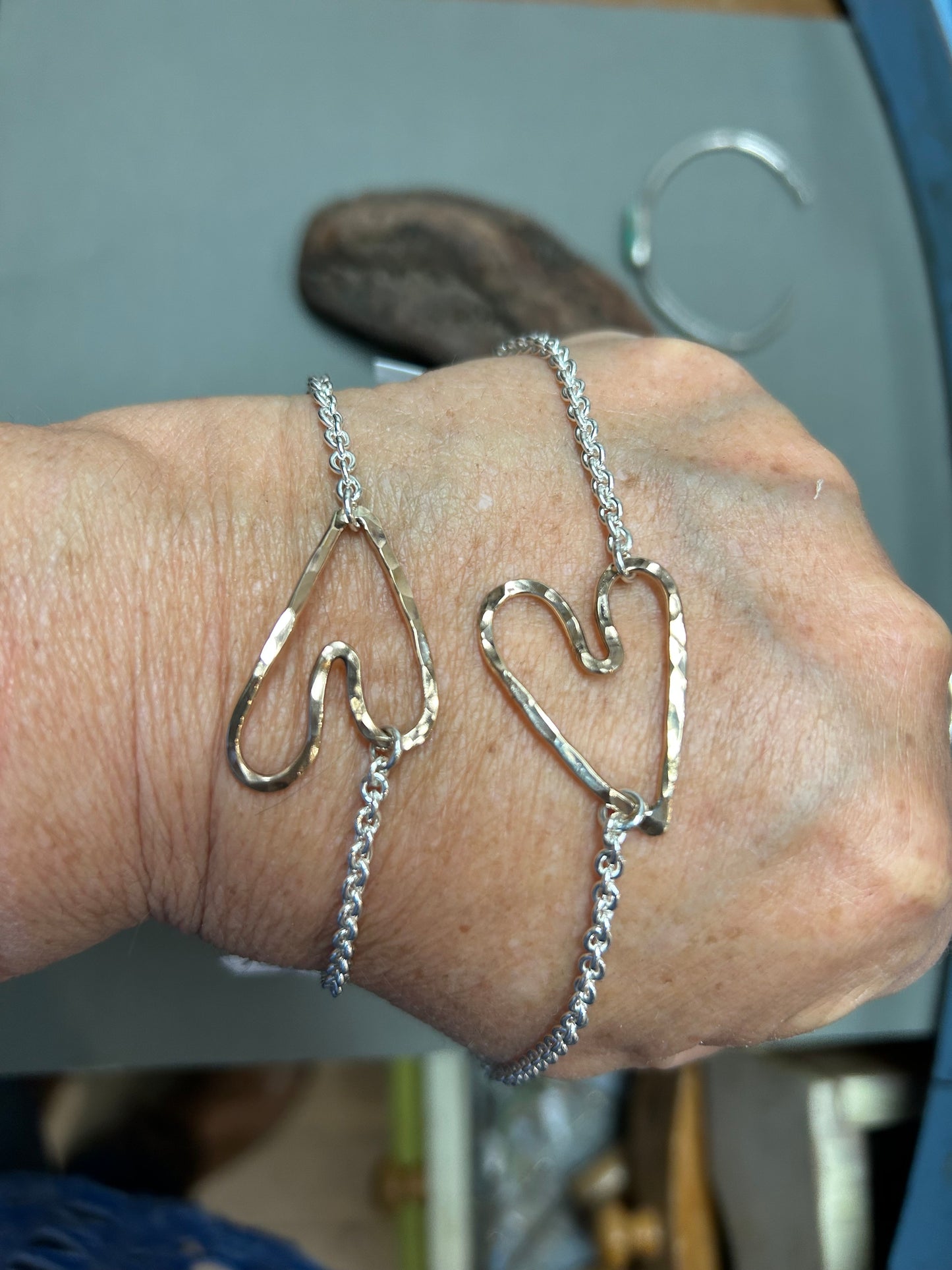 Heart bracelet bi metal