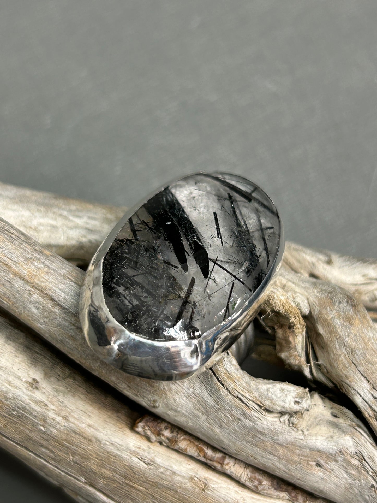 Black and white ring