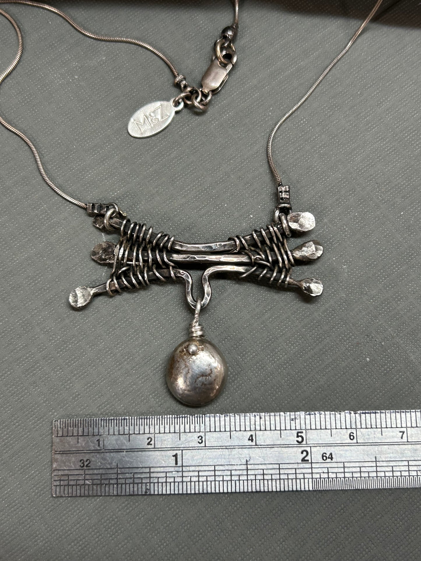 Weaved silver necklace- branches