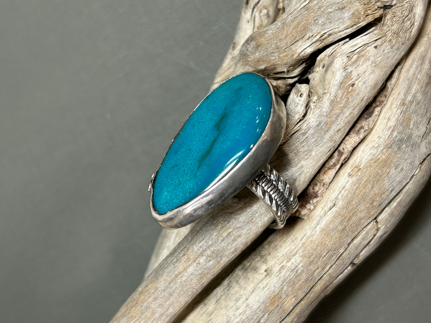 Blue Turquoise and heart ring