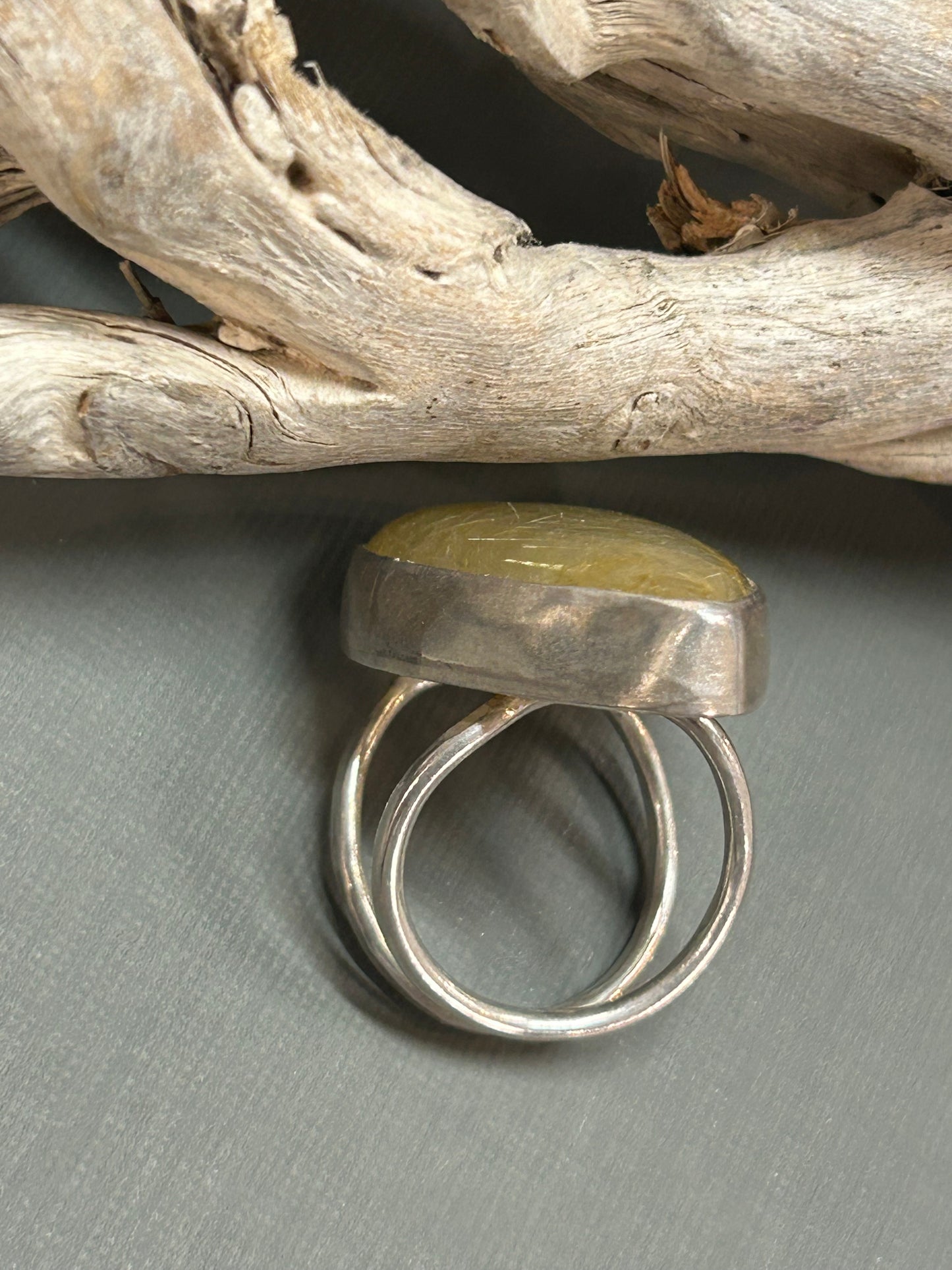 Heart ring-Rutiladed Quartz