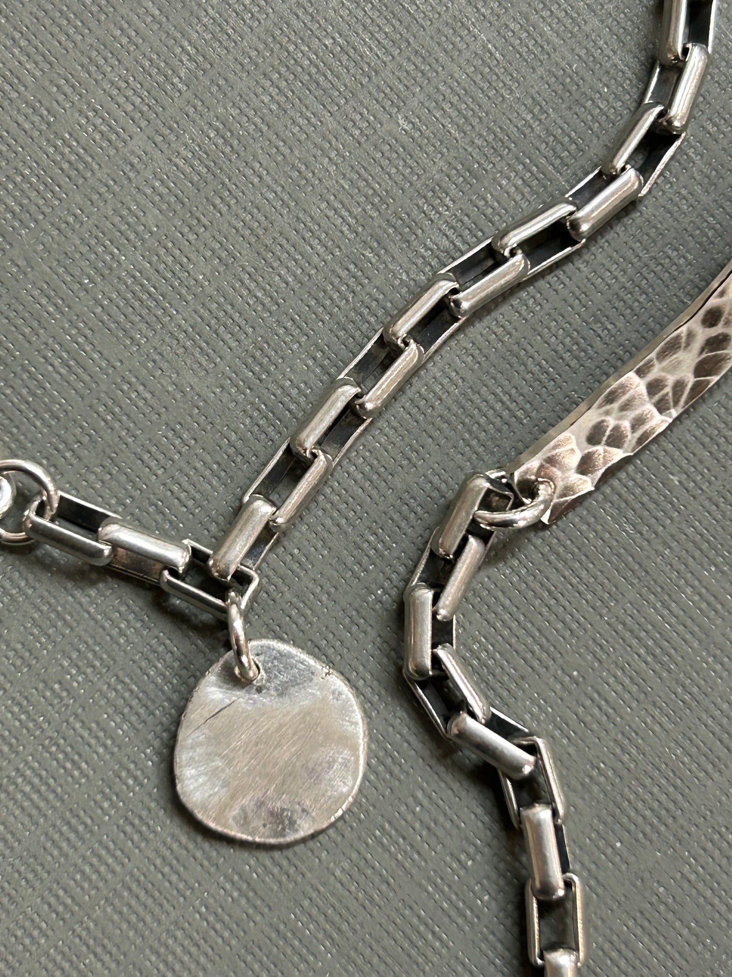 Chain and dangle bracelet-unisex