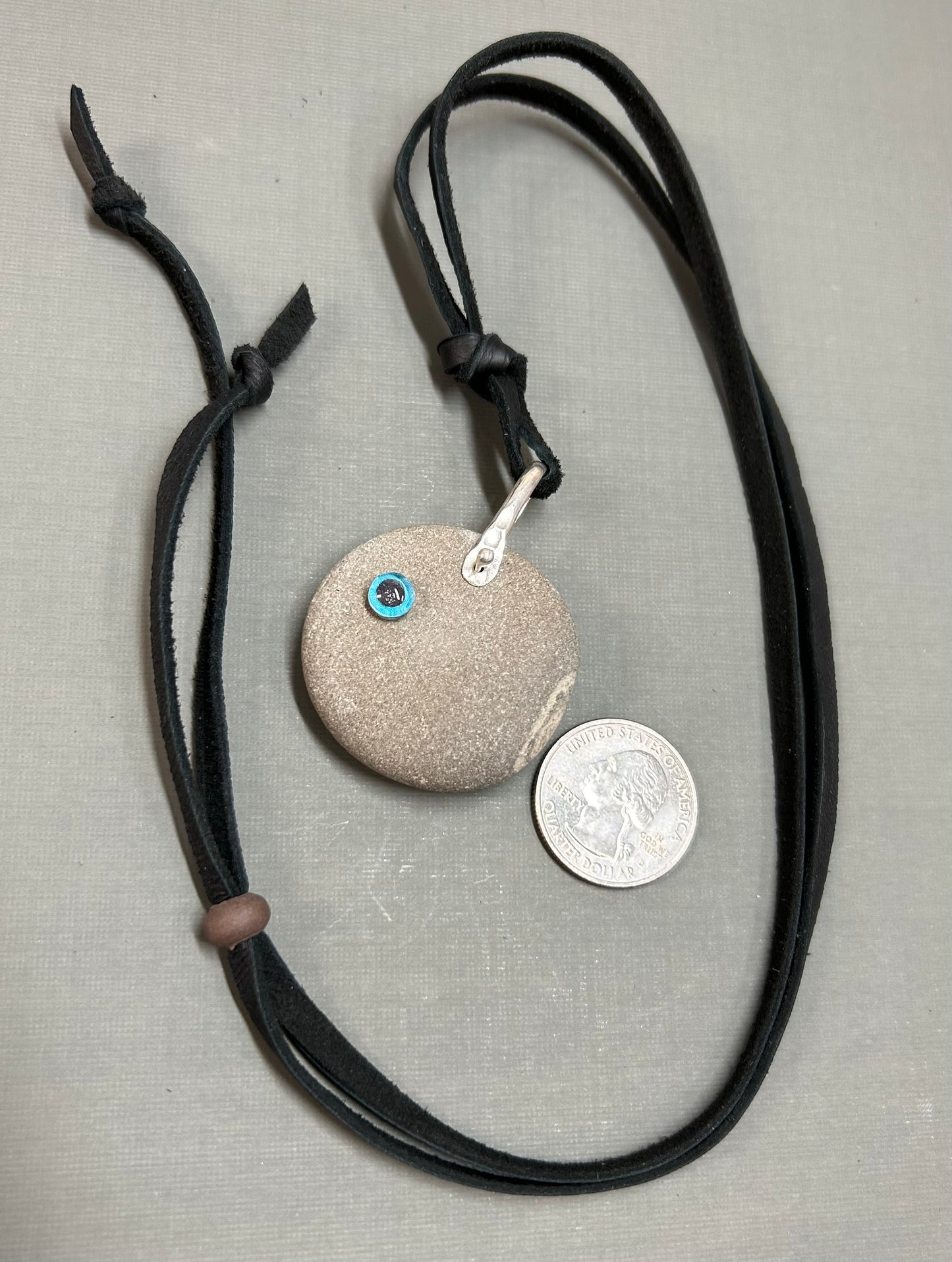 Evil eye protection necklace/beach stone
