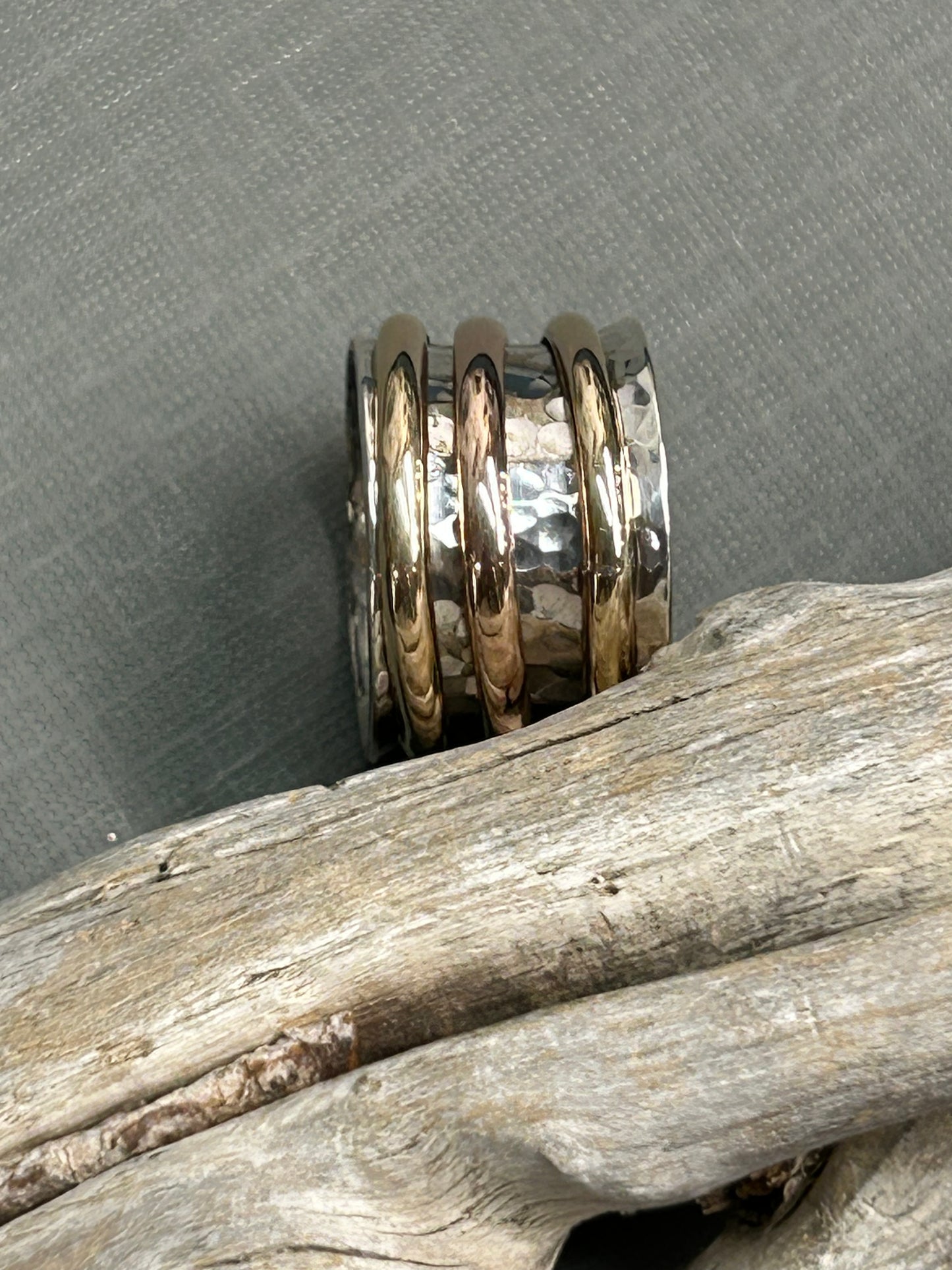 Spinner ring-meditation ring gold and silver