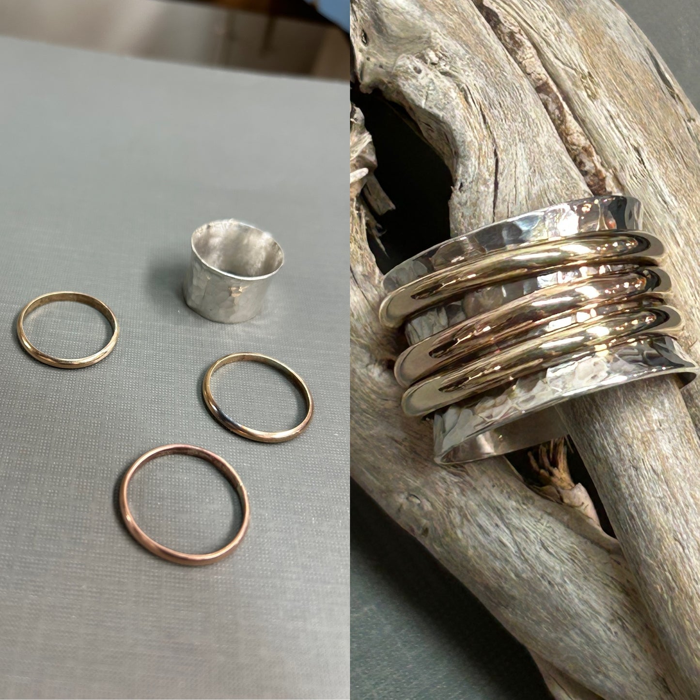 Spinner ring-meditation ring gold and silver