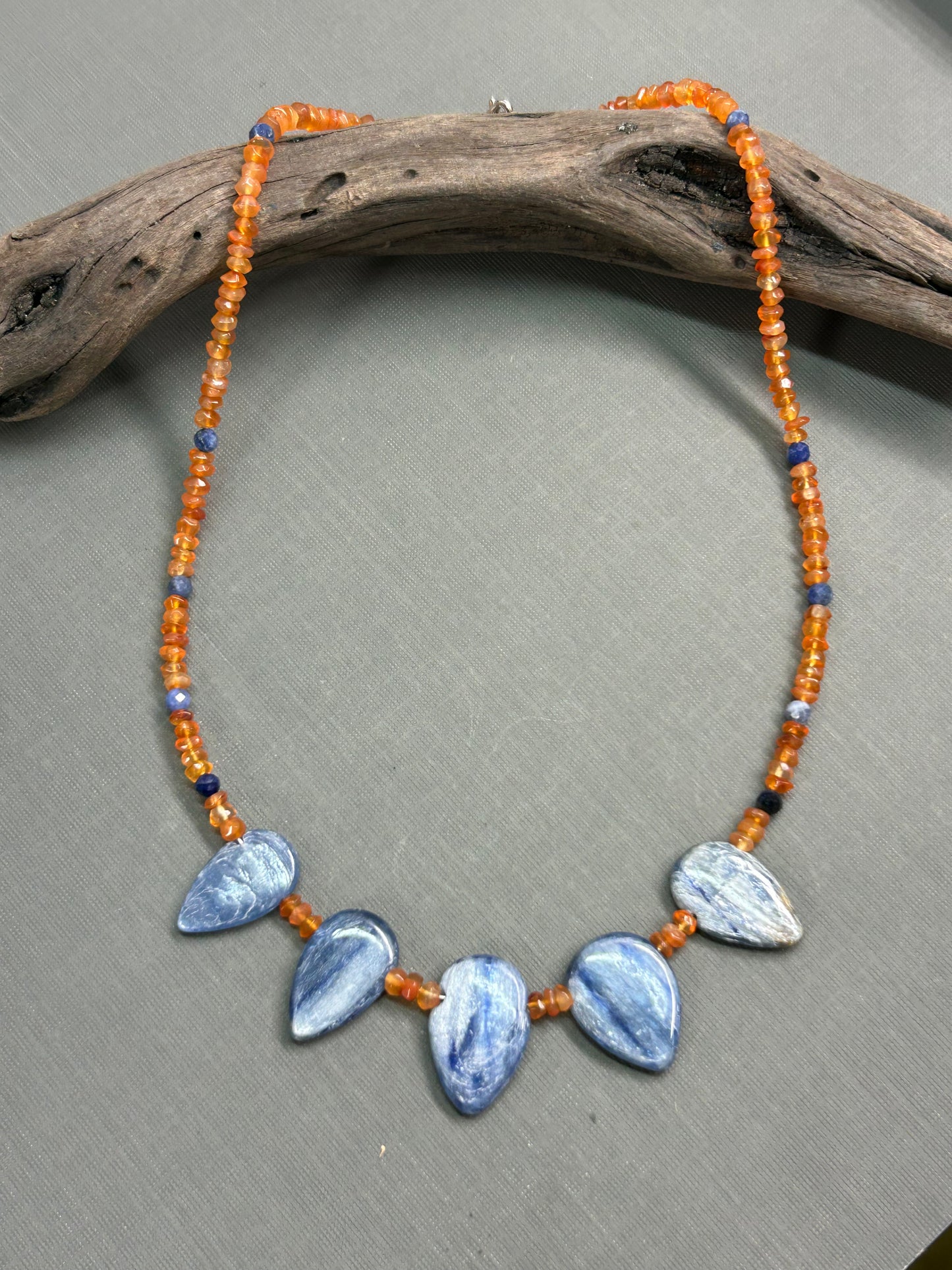 Blue Kyanite drops necklace