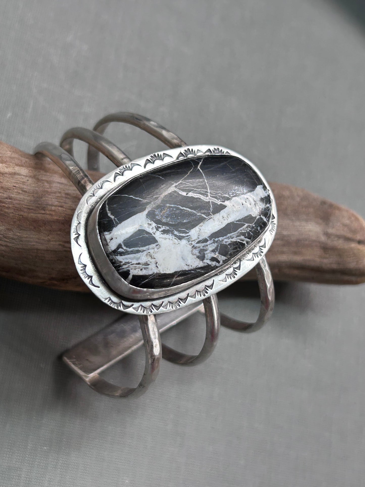 White Buffalo silver cuff