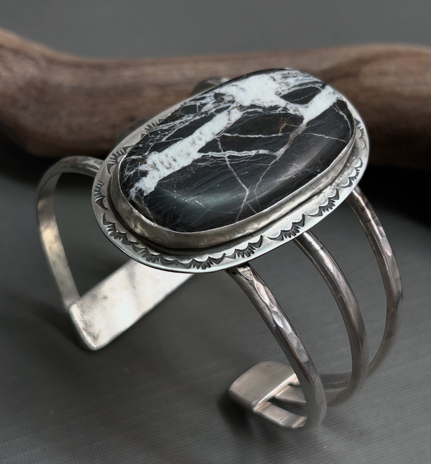 White Buffalo silver cuff