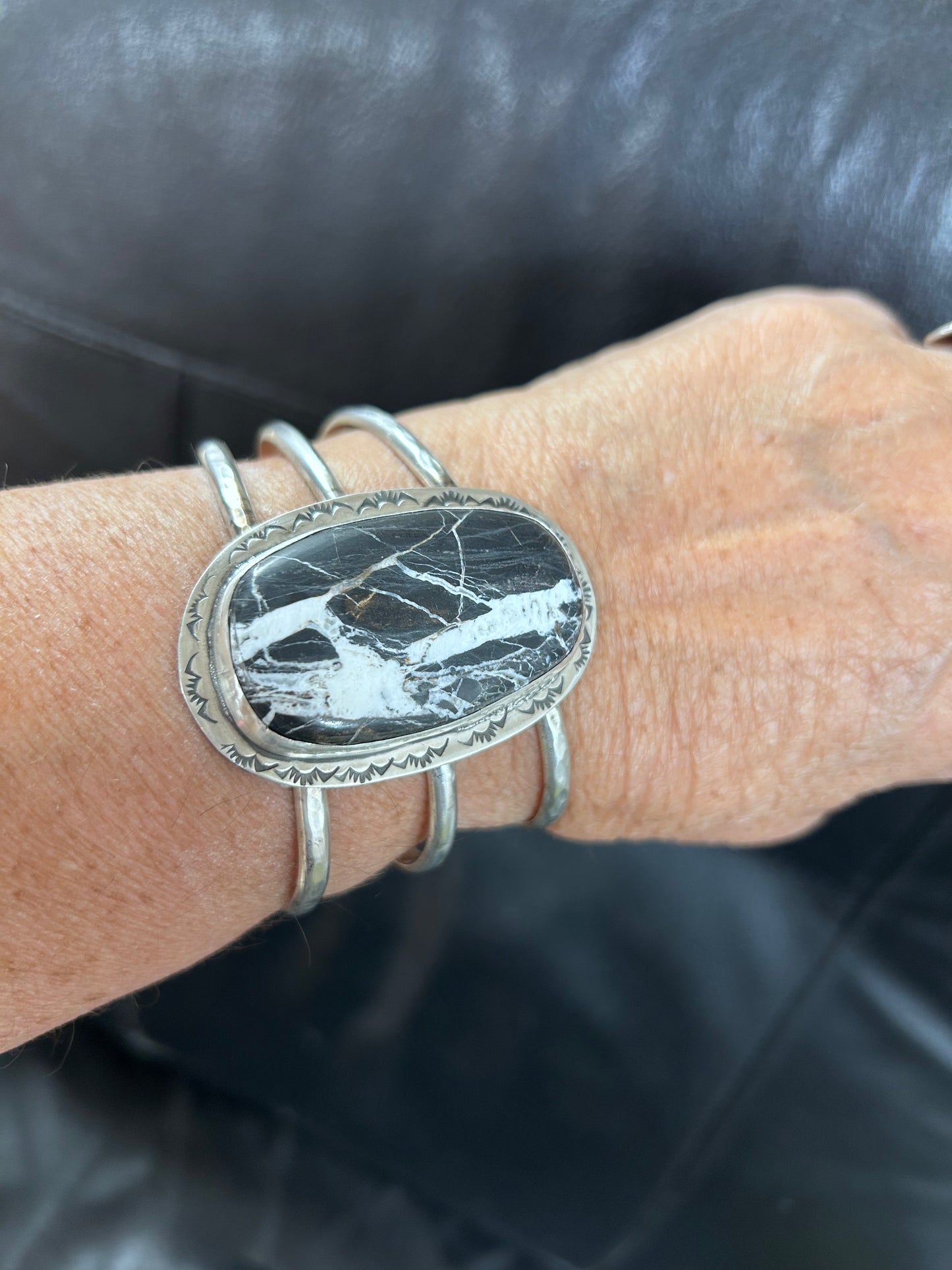 White Buffalo silver cuff