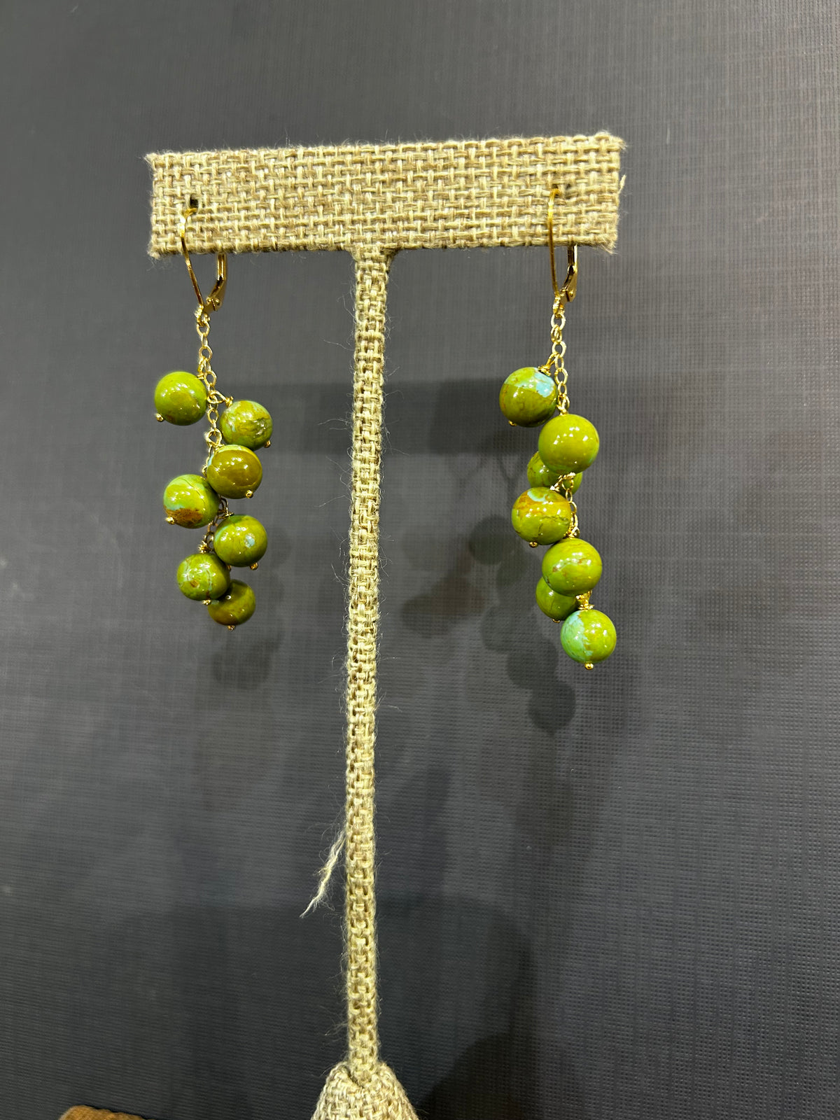 Green Turquoise Sphere earrings-Kinetic