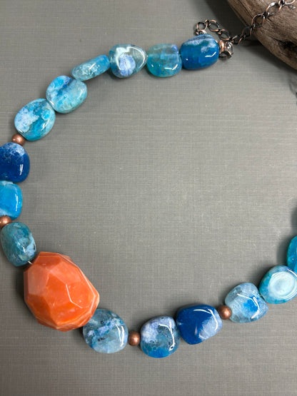 Blue Caribbean chunky necklace