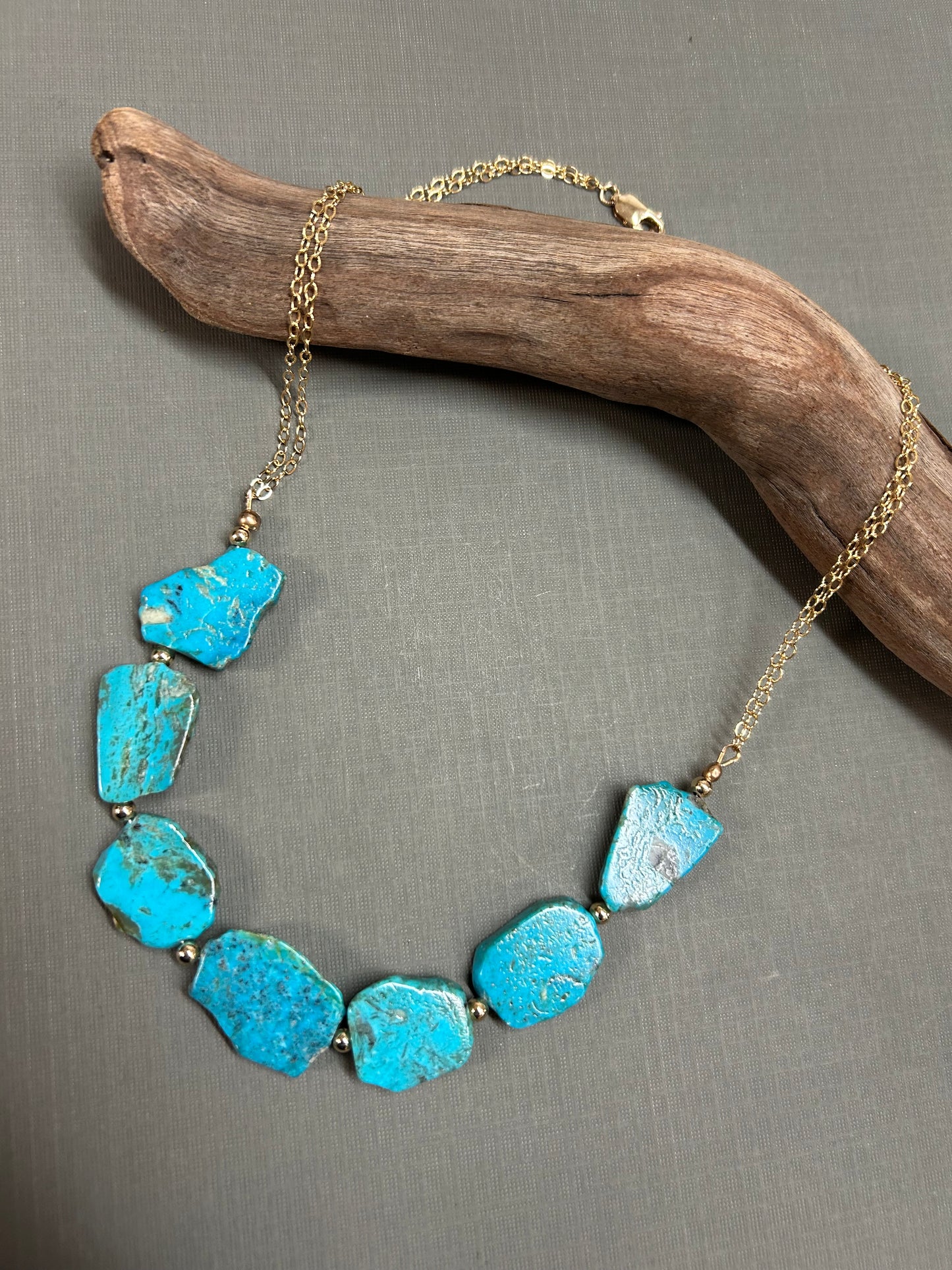Turquoise necklace Blue slabs