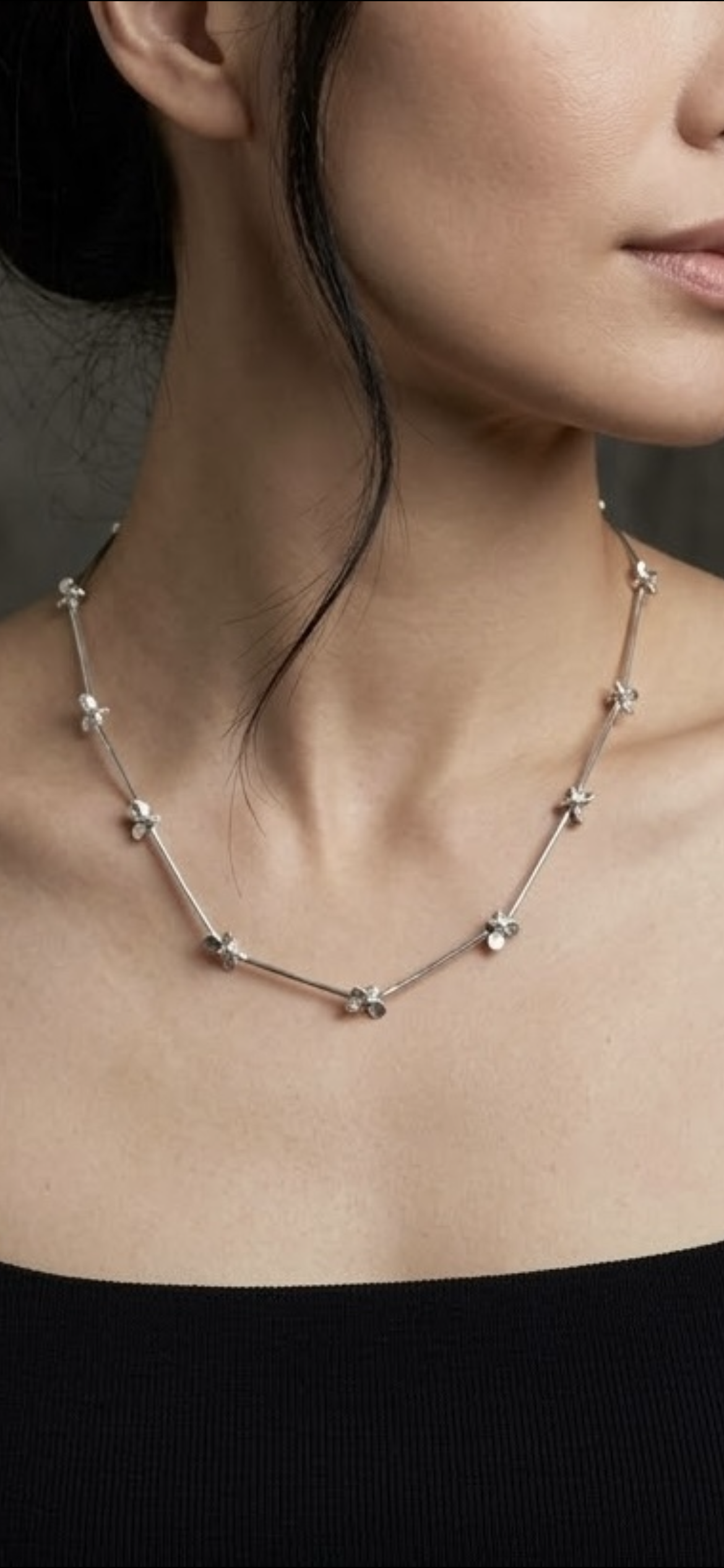 Silver links necklace- unisex