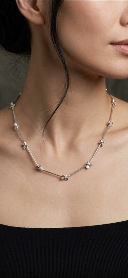 Silver links necklace- unisex