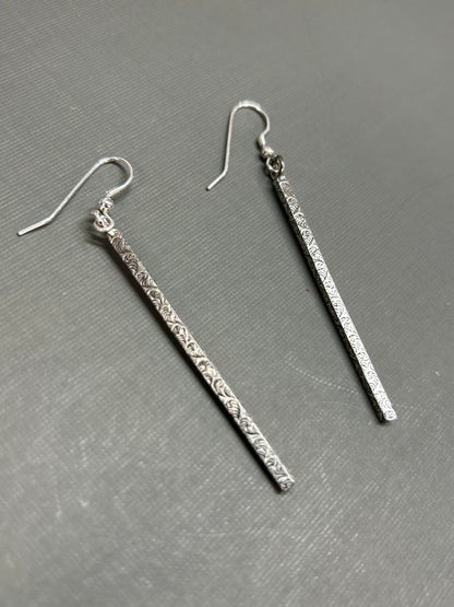 Silver slim earrings