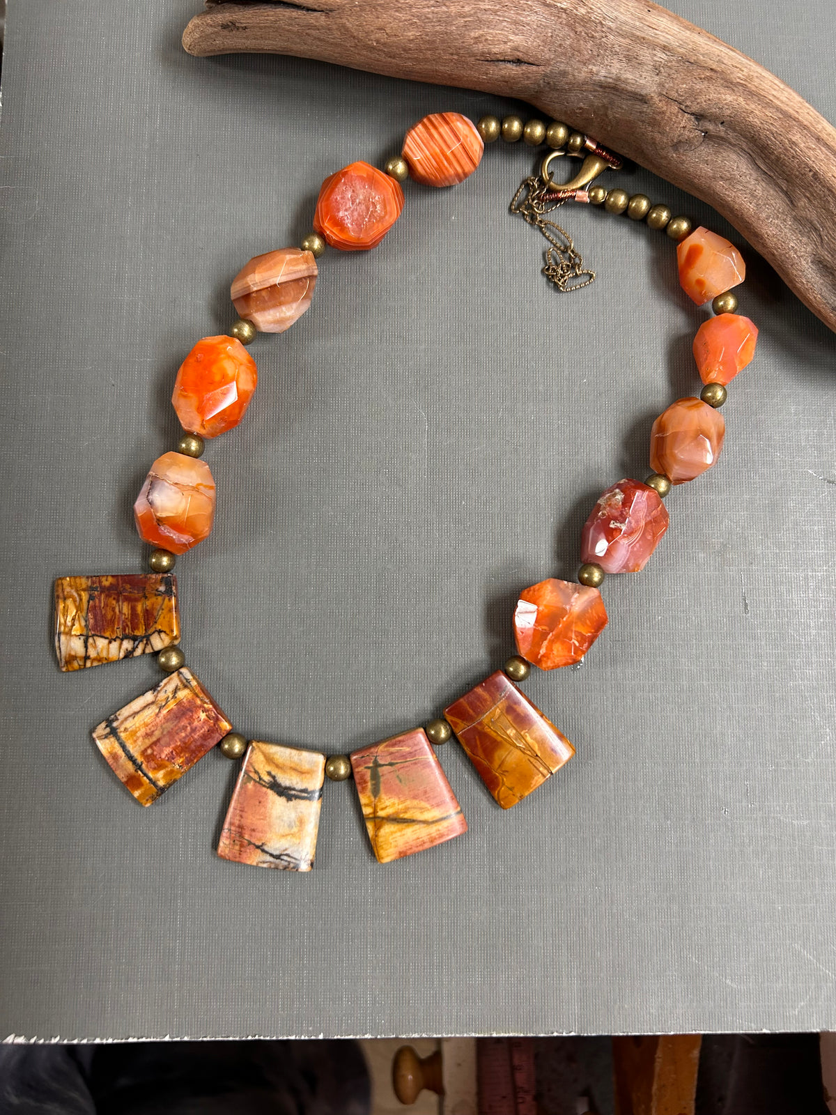 Agate and Jasper Autumn necklace