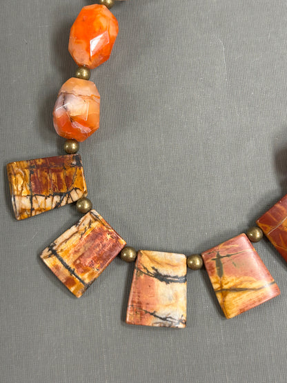 Agate and Jasper Autumn necklace