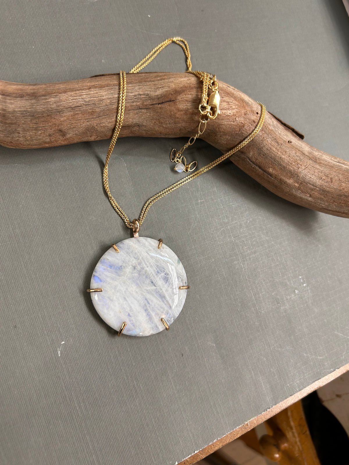 Huge Moonstone Gold necklace