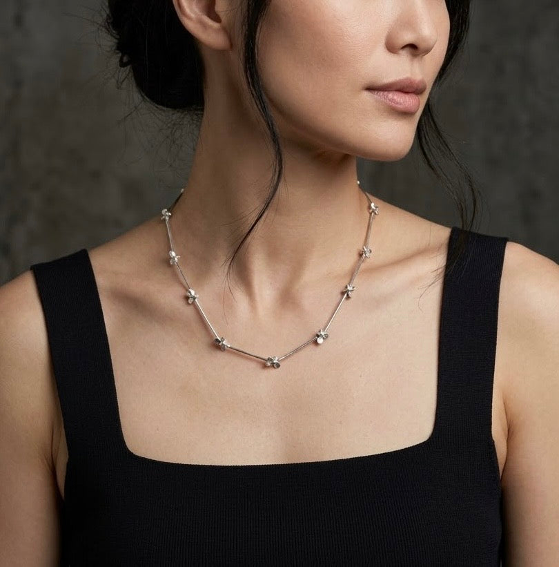 Silver links necklace- unisex
