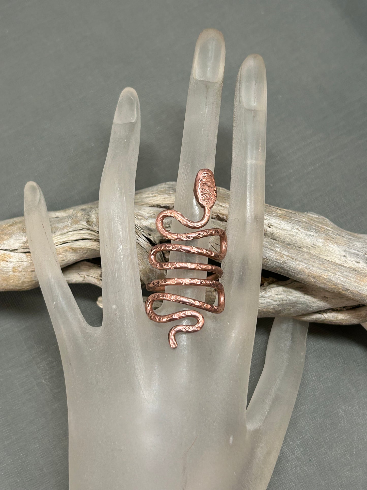 Copper snake ring