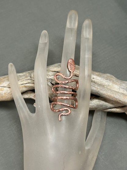 Copper snake ring