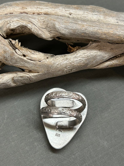Rainbow moonstone heart ring-statement ring