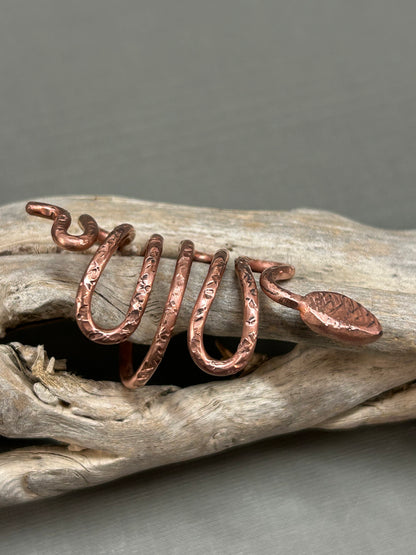 Copper snake ring