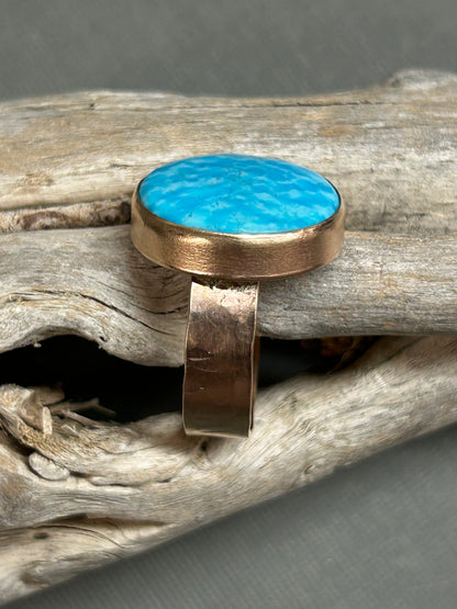 Blue Turquoise gold ring