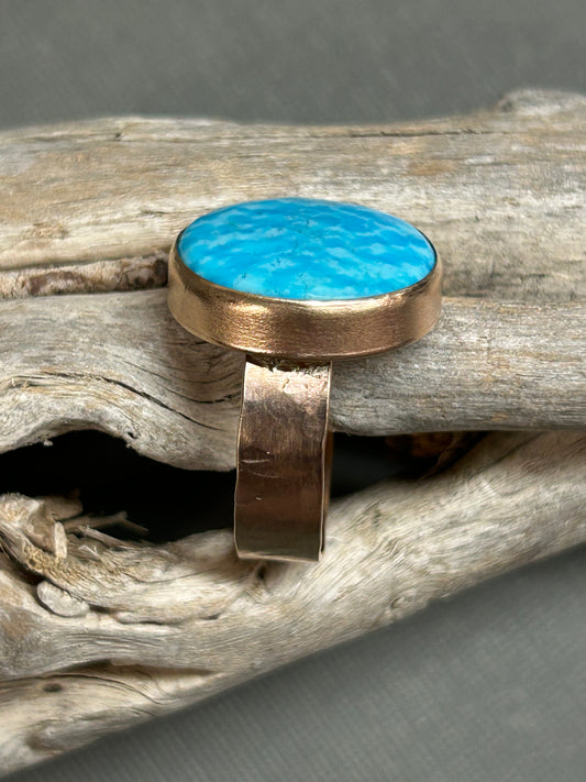 Blue Turquoise gold ring