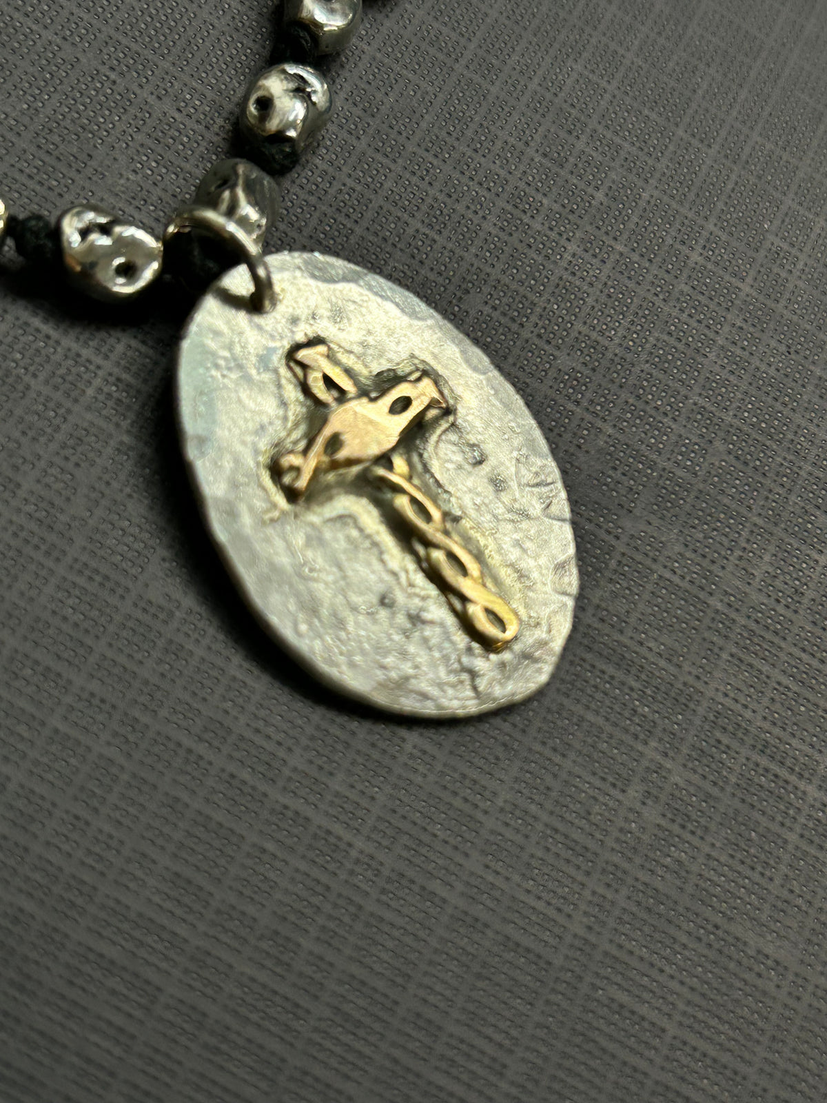 Silver and gold cross necklace