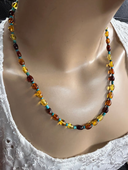 Amber and Turquoise necklace