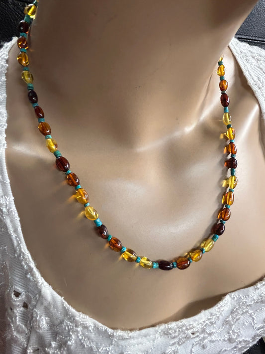 Amber and Turquoise necklace