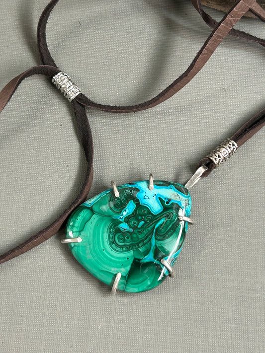 Chrysocolla necklace green and blue